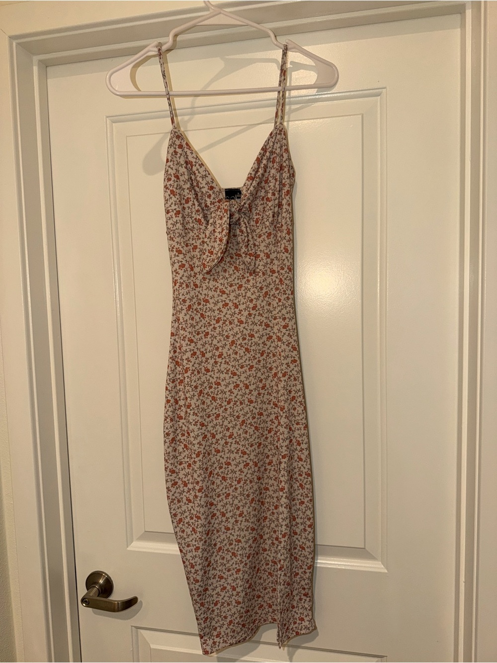wild fable Cream Midi Dress with Rust Floral Print